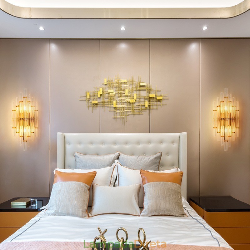 Luminária de parede de cristal de luxo para hotel, luminária de parede pós-moderna, personalidade, sala de estar, corredor, entrada, cenário, quarto, cabeceira, arandelas decorativas