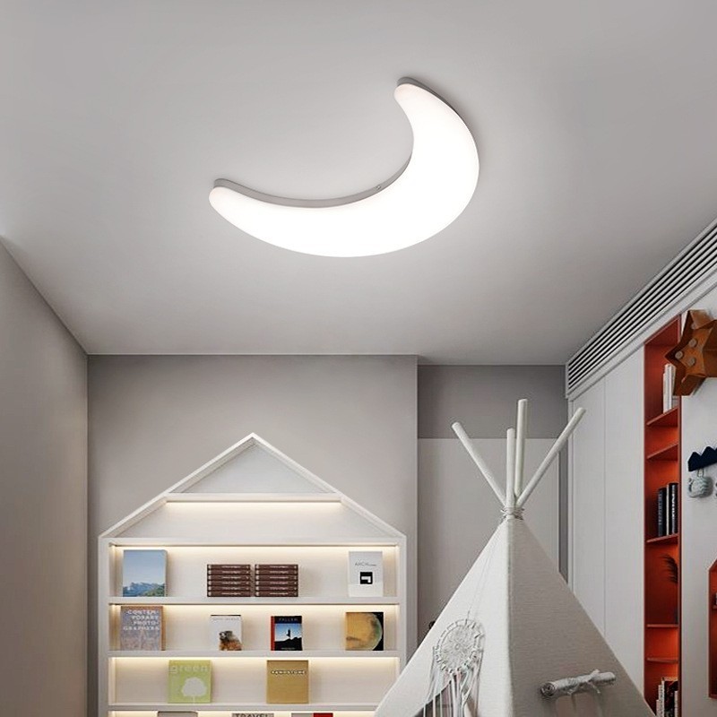 20W Nordic Indoor Moon Shape Quarto Infantil Parede Arandelas Luzes de Teto