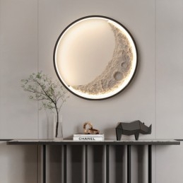 Luminárias de parede decorativas de fundo redondo nórdico para ambientes internos
