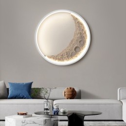 Luminárias de parede decorativas de fundo redondo nórdico para ambientes internos