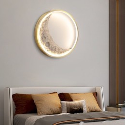 Luminárias de parede decorativas de fundo redondo nórdico para ambientes internos