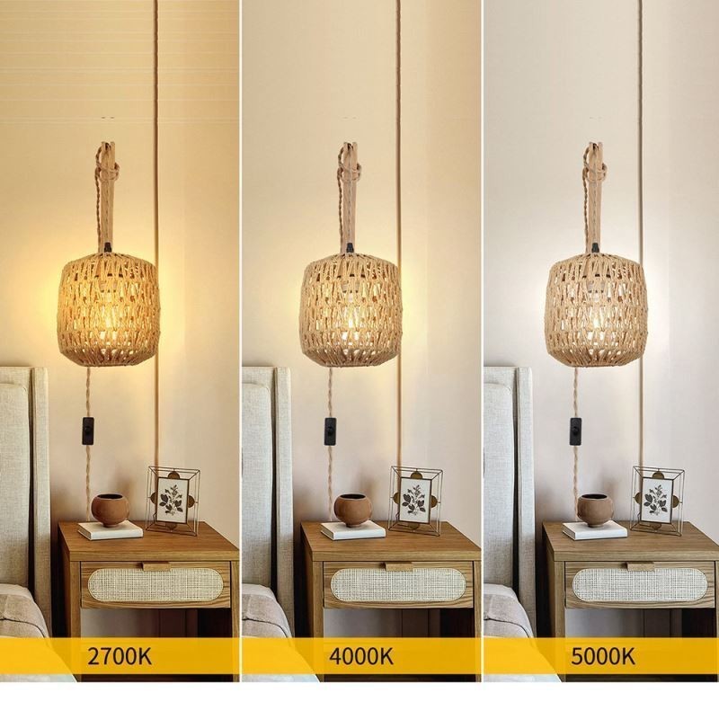 American Retro Wall Sconce 3M Corda de Cânhamo Pendurado Linha Corda de Papel Tecido Abajur