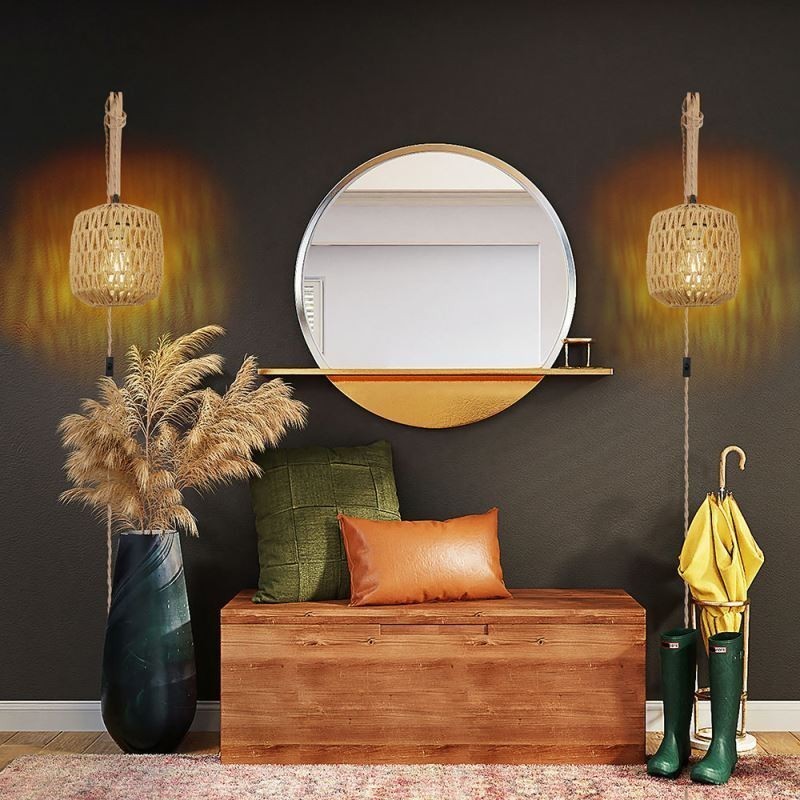 American Retro Wall Sconce 3M Corda de Cânhamo Pendurado Linha Corda de Papel Tecido Abajur