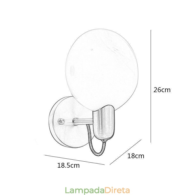 Luminária de parede de mármore para corredor, arandela para sala, banheiro, luzes de parede