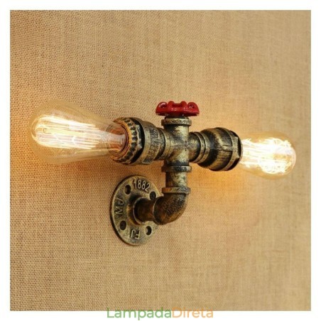 Vintage Retro Water Pipe Industrial Arandelas Luminária de Parede Vintage Retro Water Pipe Industrial Arandelas Luminária de Parede