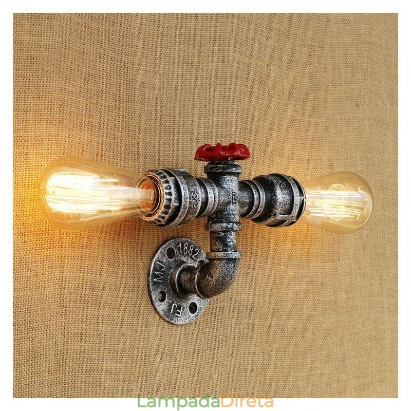 Vintage Retro Water Pipe Industrial Arandelas Luminária de Parede