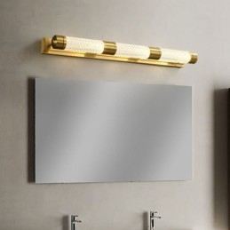 Luminária de parede Cilindro de acrílico de latão Espelho Luz frontal
