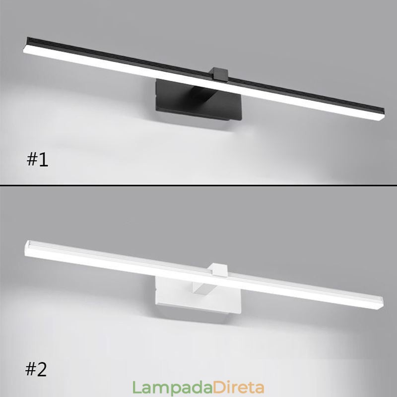 Luminária de parede contemporânea Espelho Luz frontal Iluminação acrílica Lavabo
