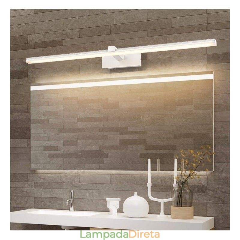 Luminária de parede contemporânea Espelho Luz frontal Iluminação acrílica Lavabo