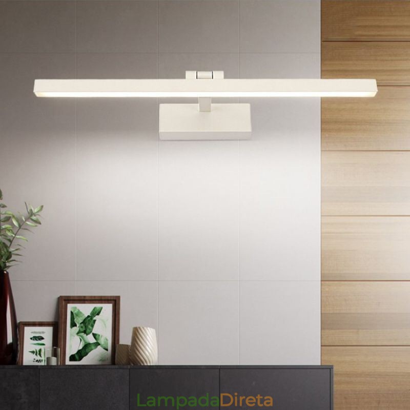 Luminária de parede ajustável com ângulo de luz frontal de espelho estilo nórdico para banheiro