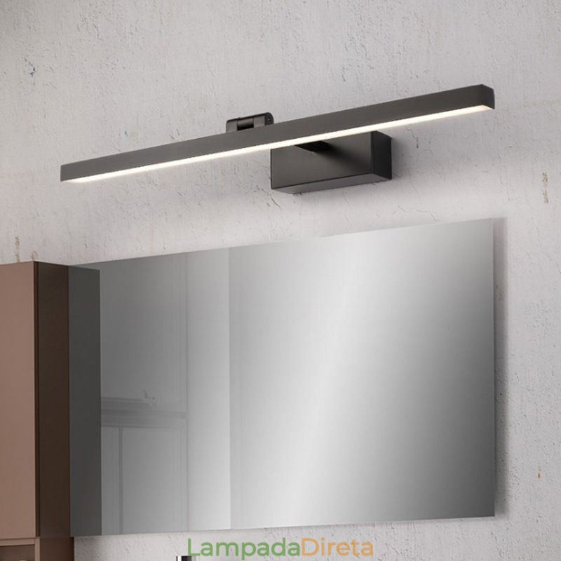 Luminária de parede ajustável com ângulo de luz frontal de espelho estilo nórdico para banheiro