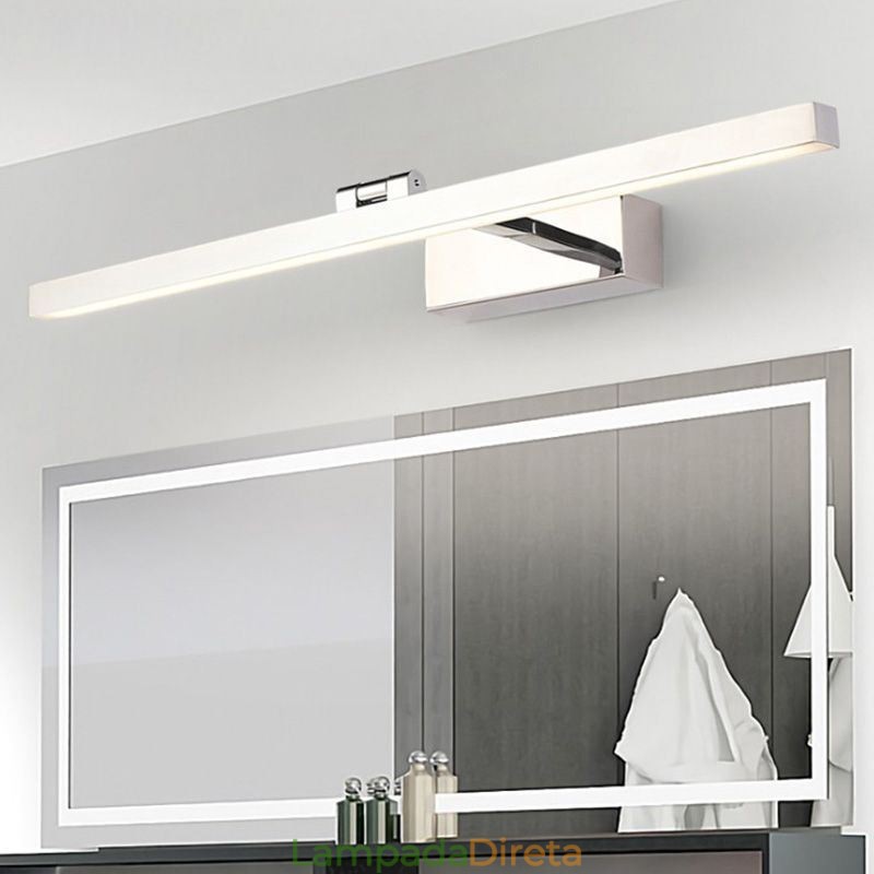 Luminária de parede ajustável com ângulo de luz frontal de espelho estilo nórdico para banheiro