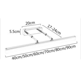 Espelho Frontal Luz Acrílico Esticável Sconce Lâmpada Corredor Banheiro