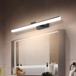 Luminária de parede moderna com espelho e luz frontal para banheiro
