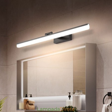 Luminária de parede moderna com espelho e luz frontal para banheiro Luminária de parede moderna com espelho e luz frontal para banheiro