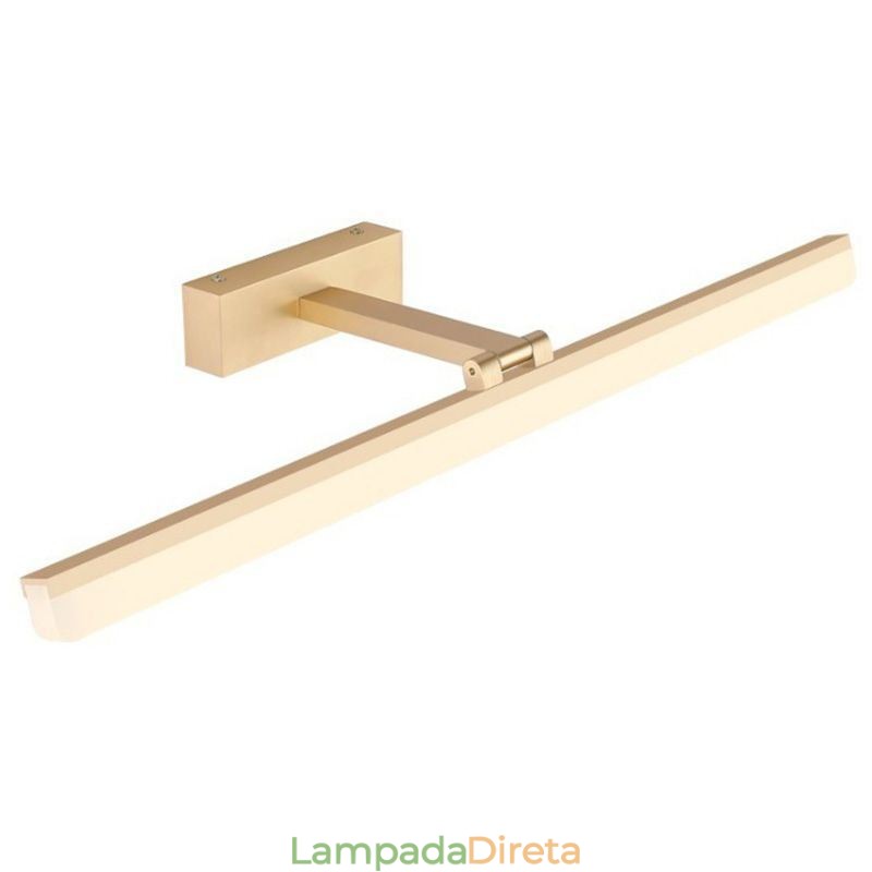 Luminária de parede moderna com espelho e luz frontal para banheiro
