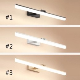 Luminária de parede moderna com espelho e luz frontal para banheiro