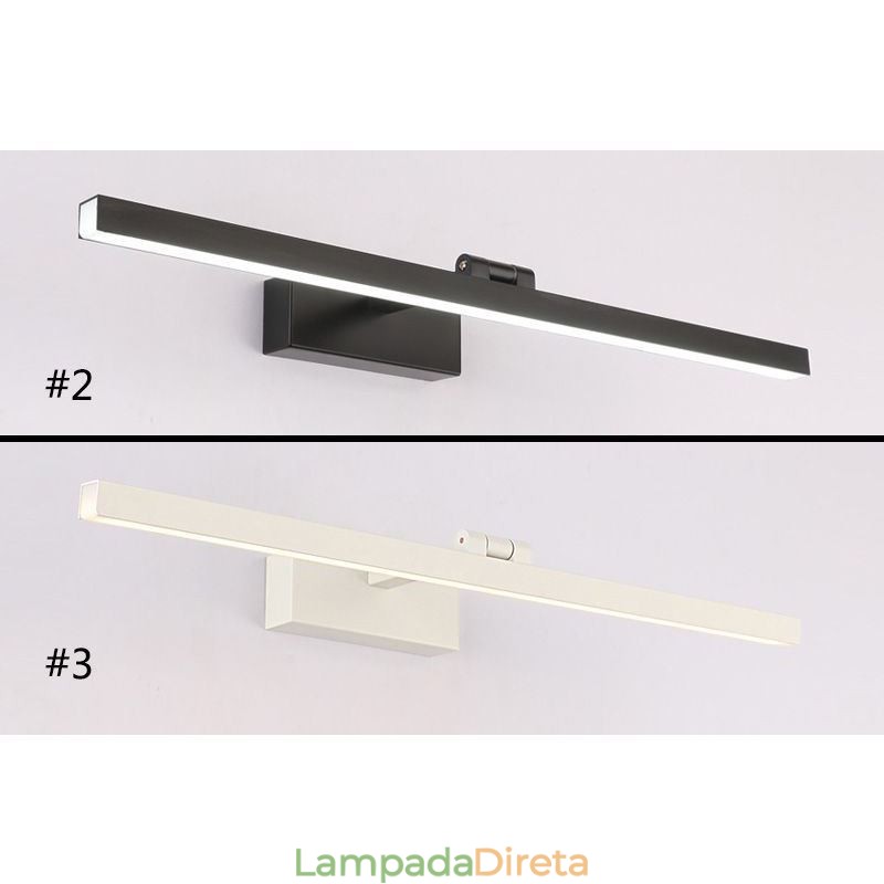 Espelho estilo nórdico ângulo de luz frontal ajustável arandela de parede banheiro