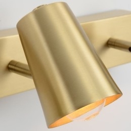 Luminária de parede com foco de luz frontal de espelho de latão nórdico