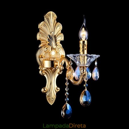 Luminária de parede europeia Luminária de parede luxuosa Luminária de decoração de gota de cristal Iluminação de cabeceira Luminária de parede europeia Luminária de parede luxuosa Luminária de decoração de gota de cristal Iluminação de cabeceira