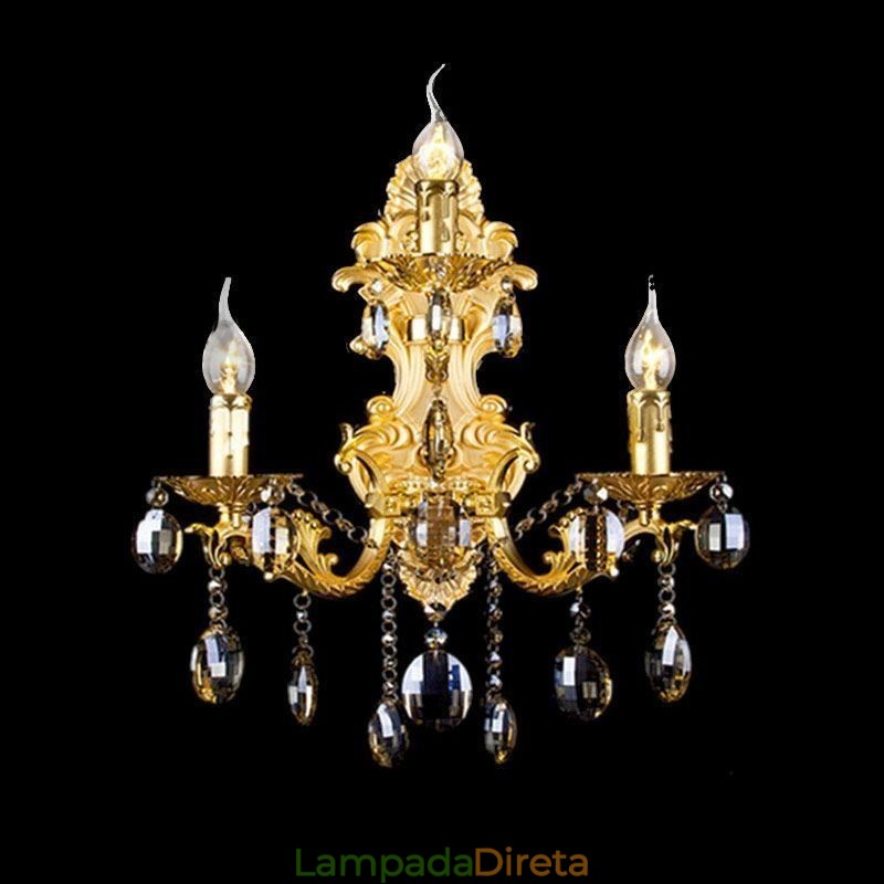 Luminária de parede de moda europeia Luminária de parede de cristal luxuosa Iluminação de arandela