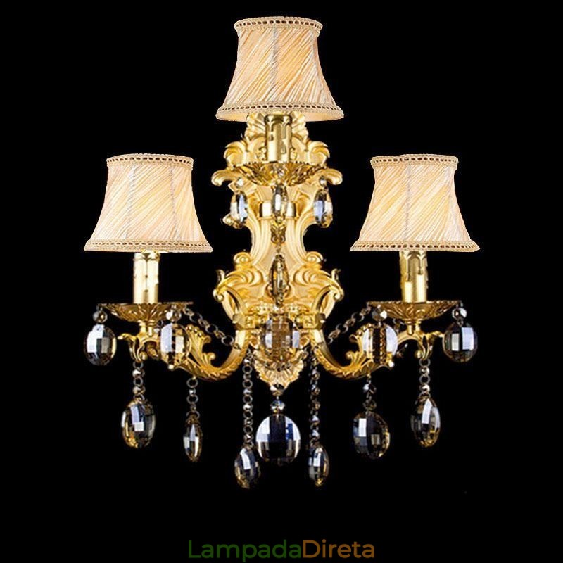 Luminária de parede de moda europeia Luminária de parede de cristal luxuosa Iluminação de arandela