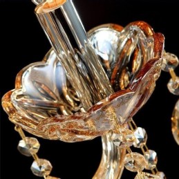 Luminária de parede europeia Amber Cognac Crystal Wall Sconce Lâmpada simples Iluminação