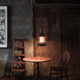 Luminária de parede vintage americana industrial LOFT, luminária de parede em madeira maciça e vidro