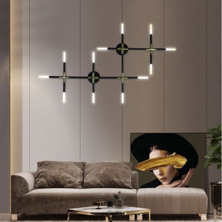 Luminária de parede Splicing Warm White Creative Wall Sconce DIY Combinação Lâmpada Luminária de parede Splicing Warm White Creative Wall Sconce DIY Combinação Lâmpada