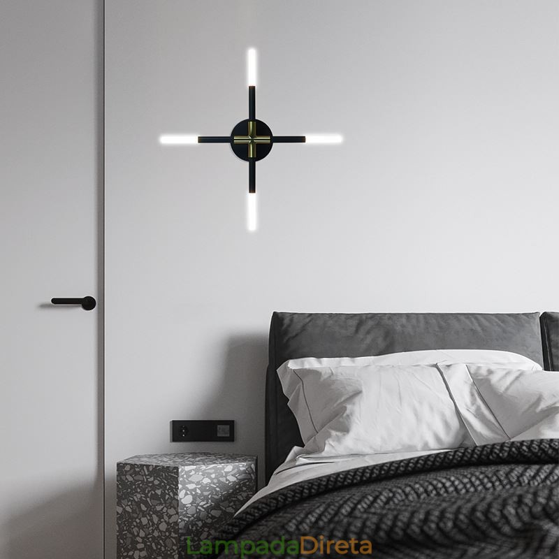 Luminária de parede moderna minimalista, branca quente, criativa, arandela