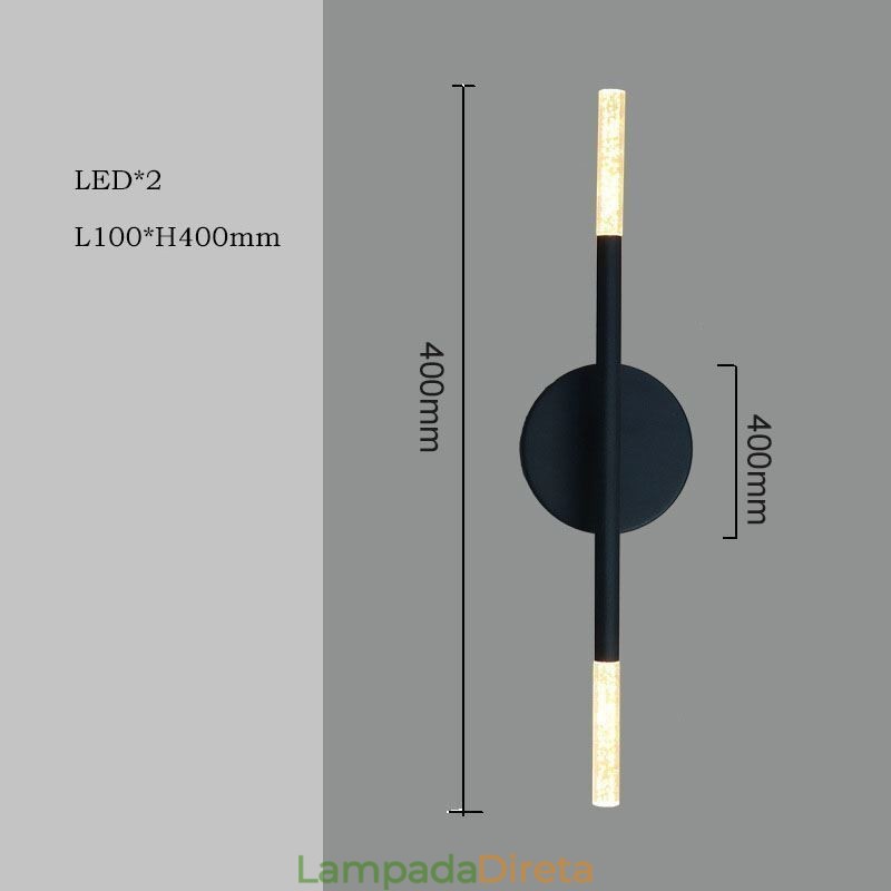 Luminária de parede moderna minimalista, branca quente, criativa, arandela