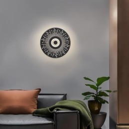 Arandela Nordic Full Copper Hollow Round Wall Light