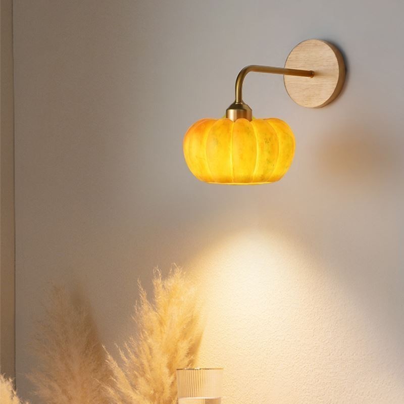 Luminária de parede estilo abóbora japonesa retrô
