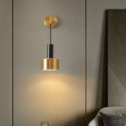Luminária de parede moderna, arandela com contraste de cor preta e dourada