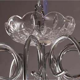 Lustre de cristal cromado clássico tradicional em metal