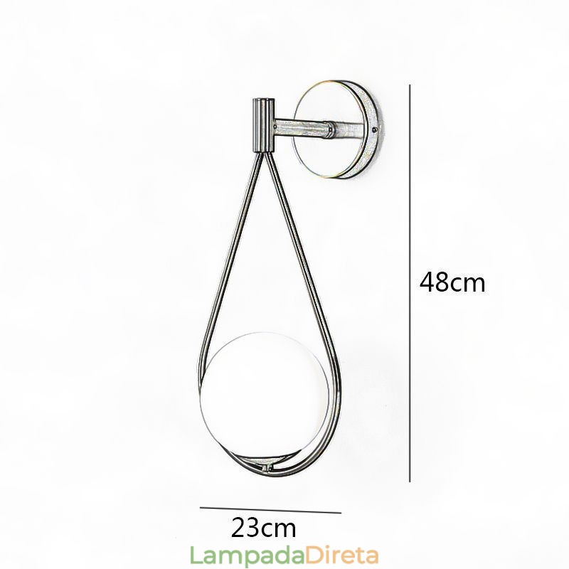 Luminária de parede moderna globo de vidro, luminária de parede preta com gota d'água