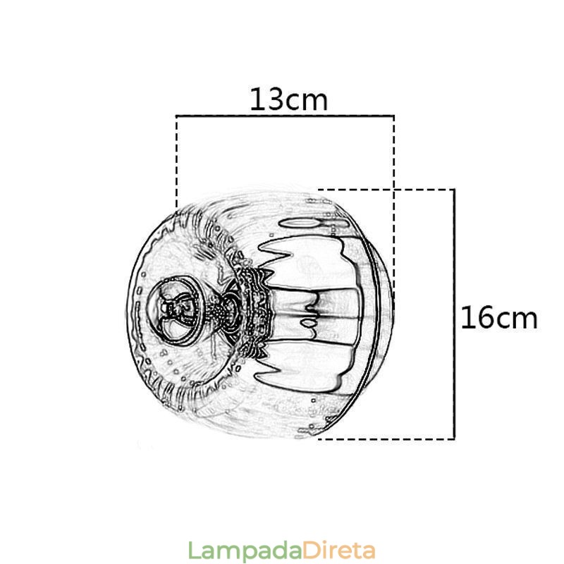Iluminação de parede moderna com abajur de vidro transparente, arandela de parede escovada