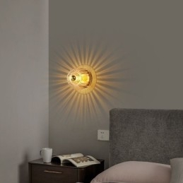 Iluminação de parede moderna com abajur de vidro transparente, arandela de parede escovada