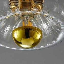 Iluminação de parede moderna com abajur de vidro transparente, arandela de parede escovada