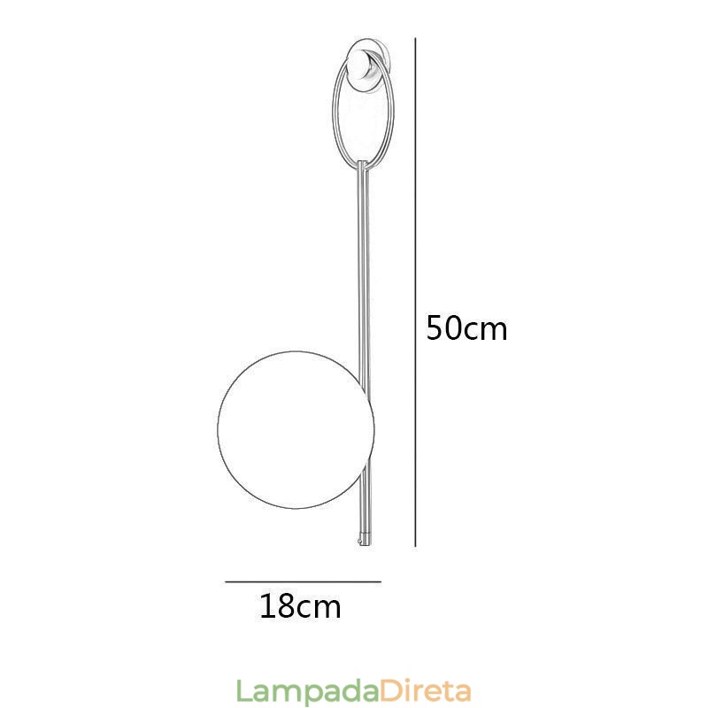 Luminária de parede moderna Globe Wall Sconce de vidro dourado escovado