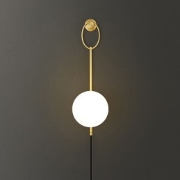 Luminária de parede moderna Globe Wall Sconce de vidro dourado escovado