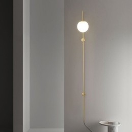 Luminária de parede moderna Globe Wall Sconce de vidro dourado escovado