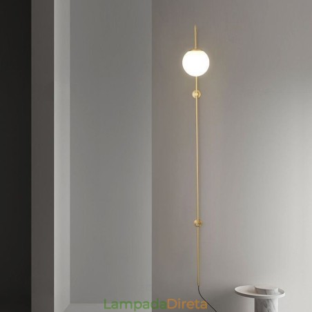 Luminária de parede moderna Globe Wall Sconce de vidro dourado escovado Luminária de parede moderna Globe Wall Sconce de vidro dourado escovado