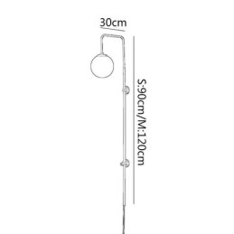 Luminária de parede moderna Globe Wall Sconce de vidro dourado escovado