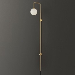Luminária de parede moderna Globe Wall Sconce de vidro dourado escovado