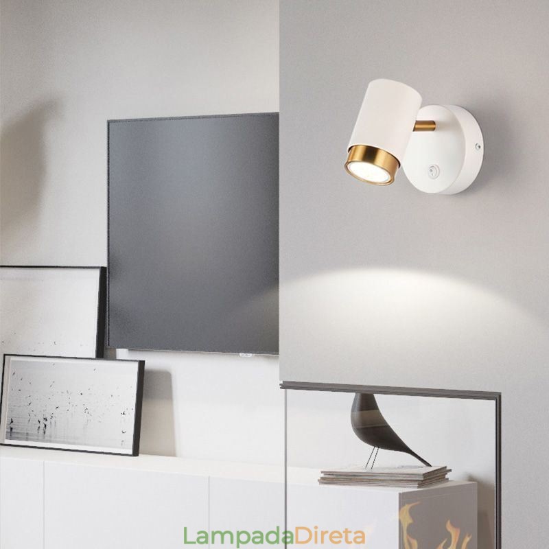 Luminária de parede giratória moderna Luminária de arandela minimalista Luminária de corredor