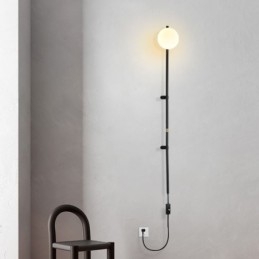 Luminária de parede Globe Wall Sconce Lighting Mid Century Magic Bean com plugue