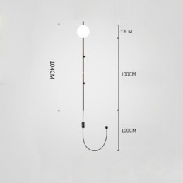 Luminária de parede Globe Wall Sconce Lighting Mid Century Magic Bean com plugue