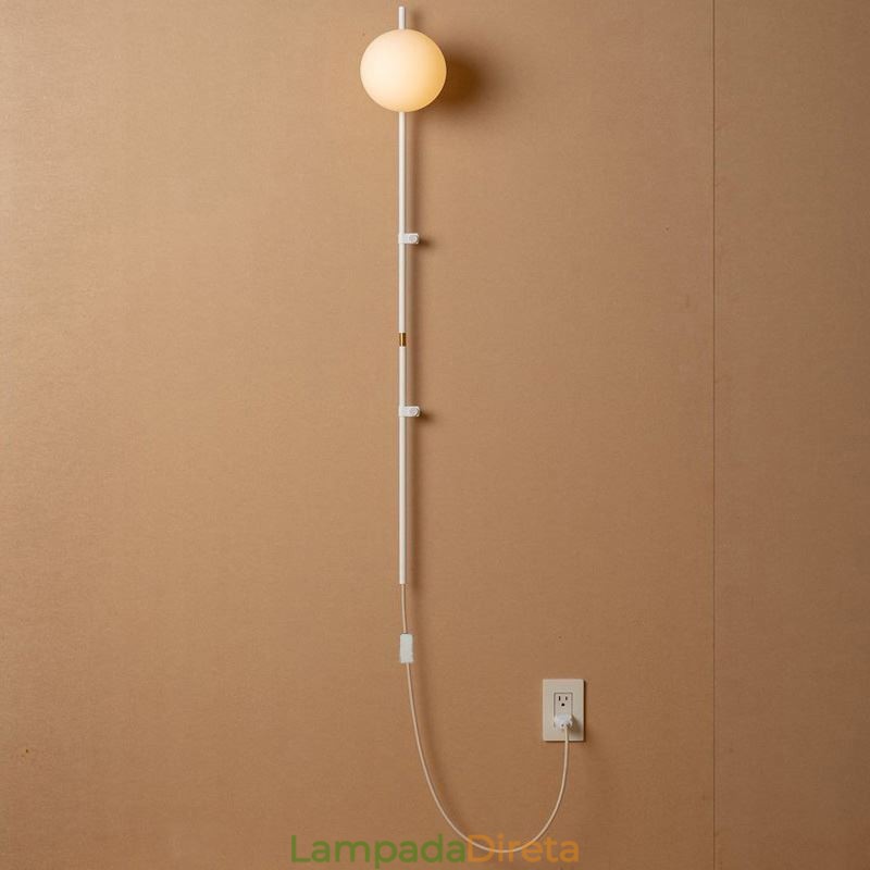 Luminária de parede Globe Wall Sconce Lighting Mid Century Magic Bean com plugue