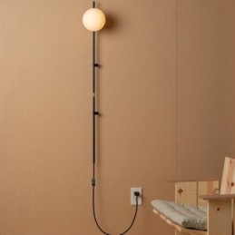 Luminária de parede Globe Wall Sconce Lighting Mid Century Magic Bean com plugue